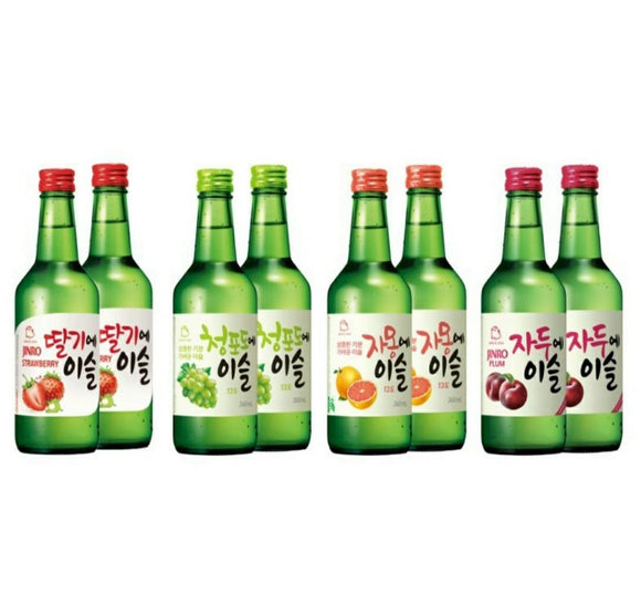 (Bundle M) Jinro Soju - Bundle of 8 x Bottles (4 Flavour) - SRA