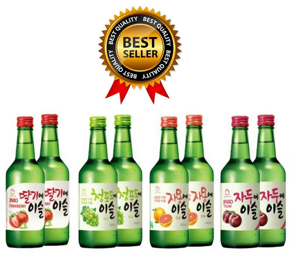 (Bundle M) Jinro Soju - Bundle of 8 x Bottles (4 Flavour) - SRA